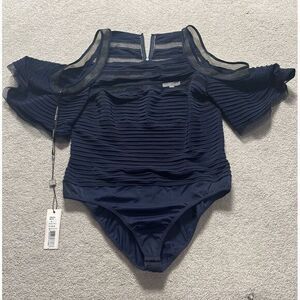 NWT Tadashi Shoji‎ Intimate SZ Large OnepPeice  #47275 Navy MSRP$148